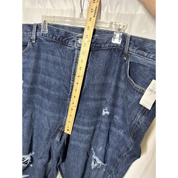 Old Navy High Rise Slouchy Straight Ripped Cut Off Jeans 26 High Rise Button Fly - Picture 11 of 15
